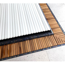 GRIGLIA PER PISCINA IN TEAK DRITTA RIGIDA